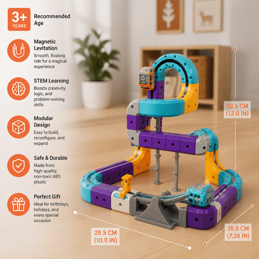 DIY Gravity Cube Track Building Kit with Electric Train