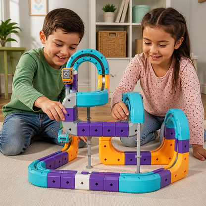 DIY Gravity Cube Track Building Kit with Electric Train