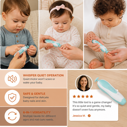 Electric Baby Nail Trimmer – 6-in-1 Nail Care Set