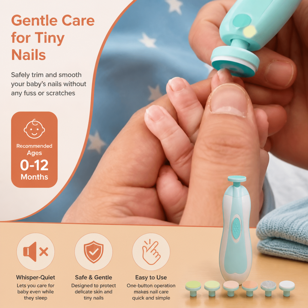 Electric Baby Nail Trimmer – 6-in-1 Nail Care Set