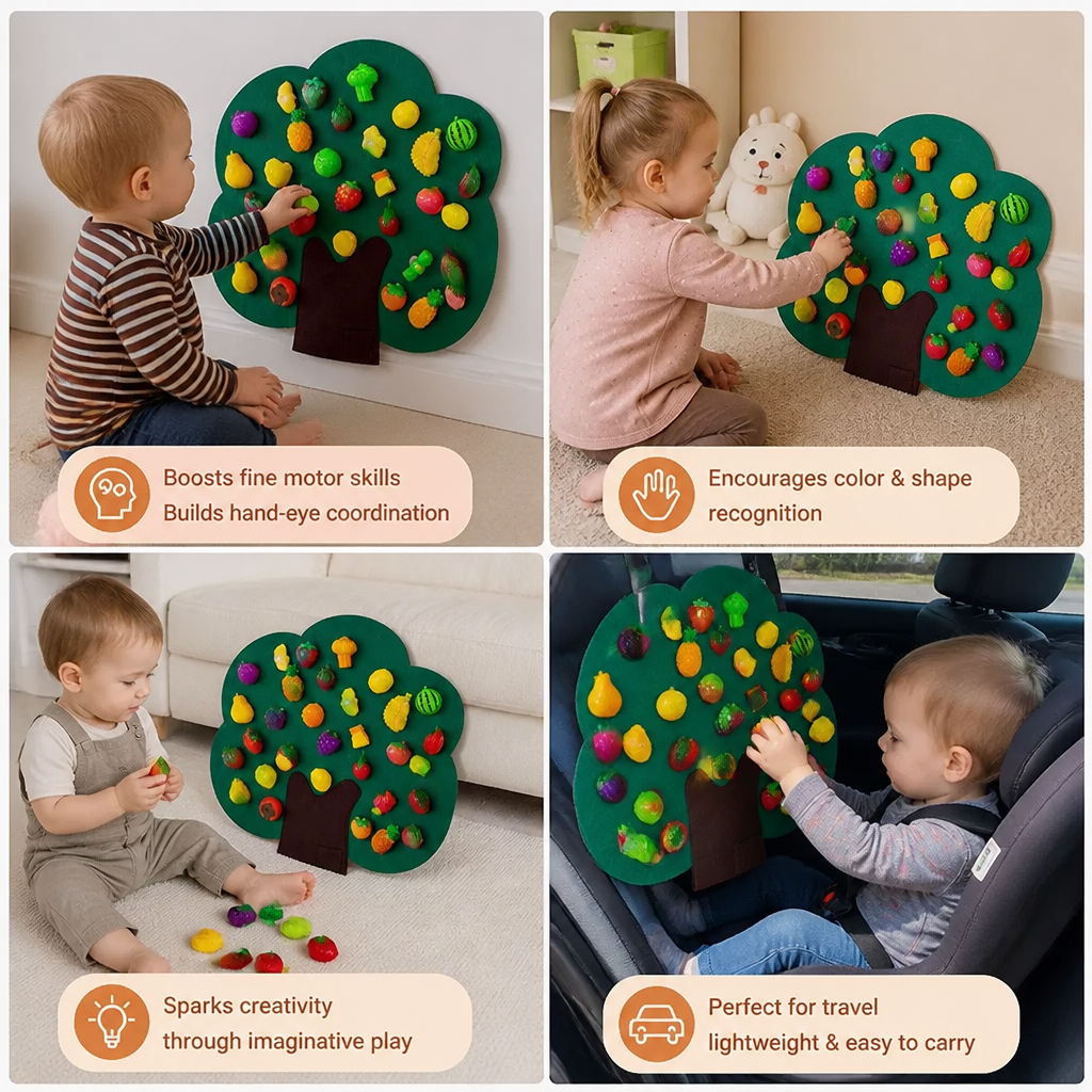Felt Fruit Tree Activity Board – Montessori Learning Toy