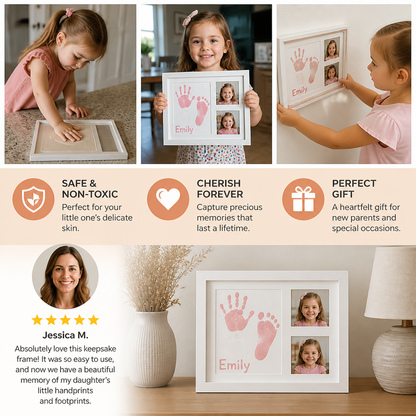 DIY Kids Handprint Keepsake Frame Kit – Hand Impression & Photo Display