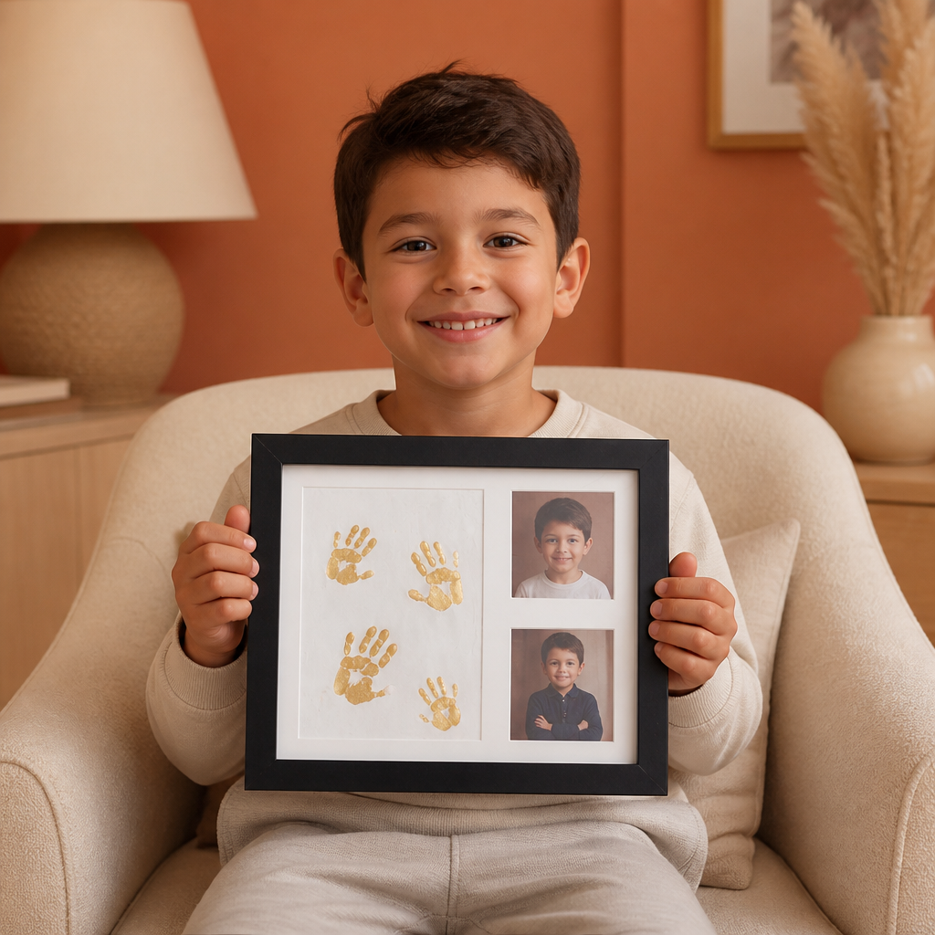 DIY Kids Handprint Keepsake Frame Kit – Hand Impression & Photo Display