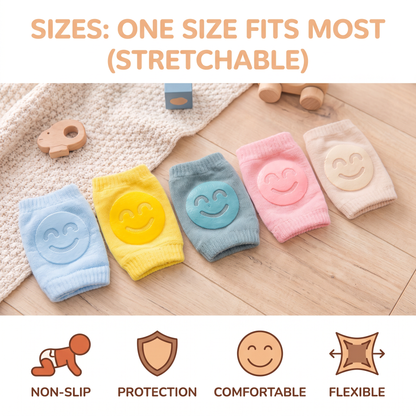 Baby Crawling Knee Pads – Non-Slip Protection with Smiley Face Design
