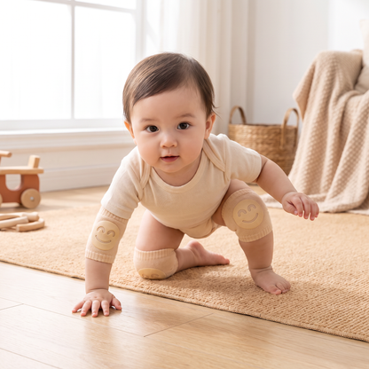 Baby Crawling Knee Pads – Non-Slip Protection with Smiley Face Design