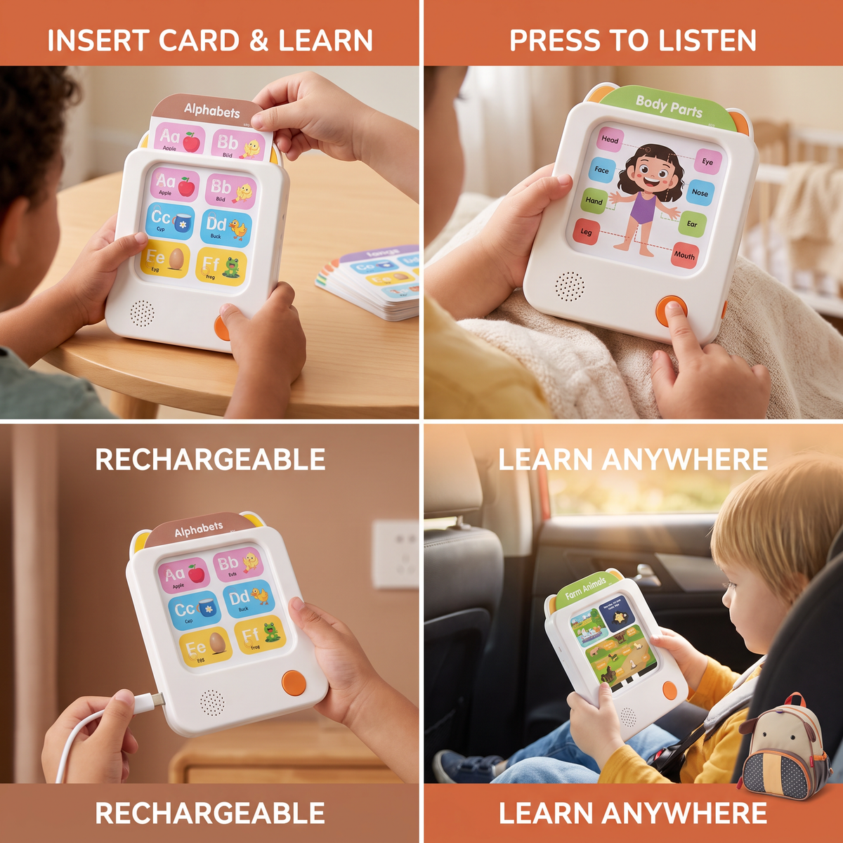 Kids’ Interactive English Flash Card Reader – Educational Learning Toy