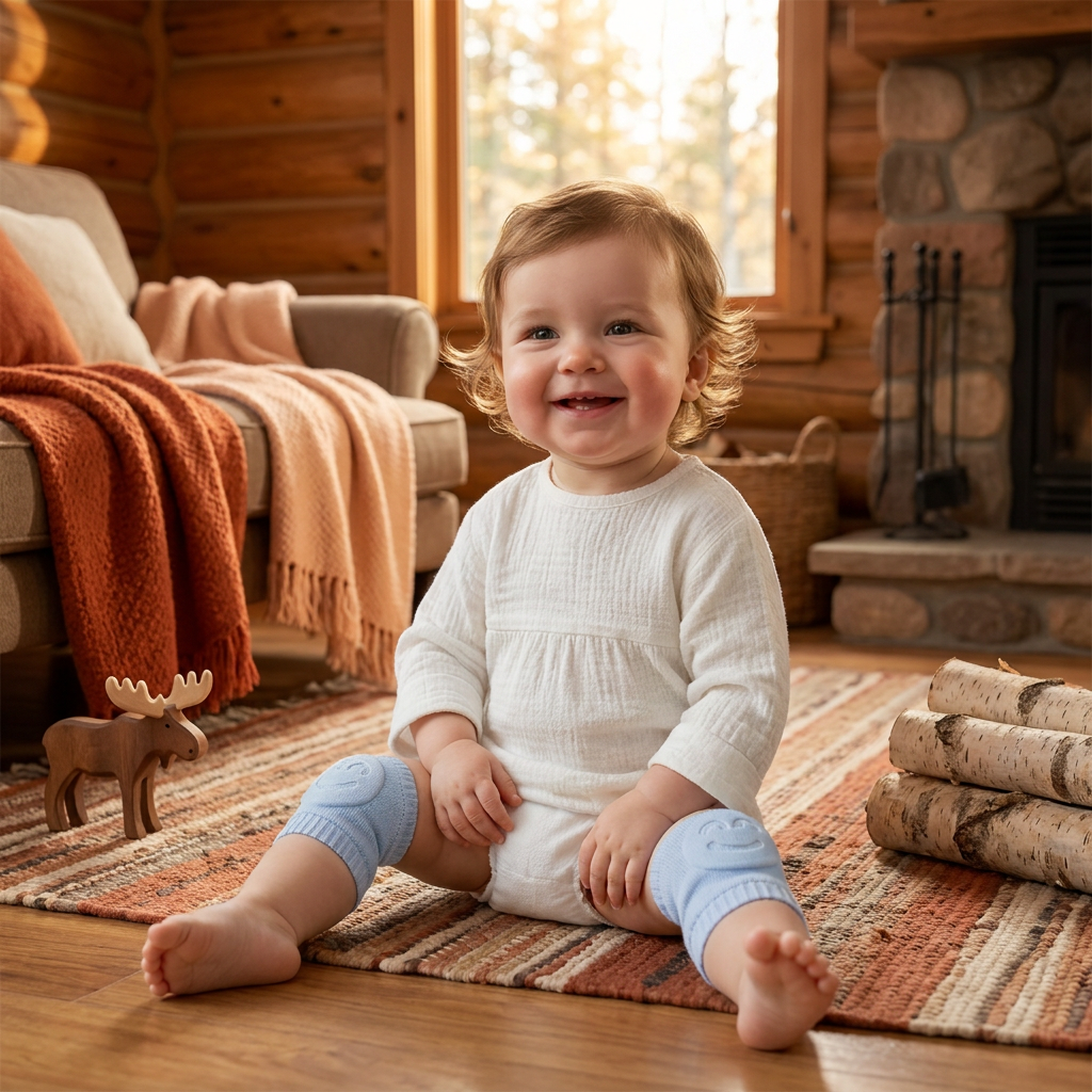 Baby Crawling Knee Pads – Non-Slip Protection with Smiley Face Design