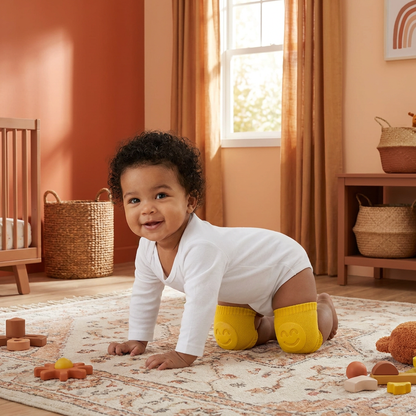 Baby Crawling Knee Pads – Non-Slip Protection with Smiley Face Design