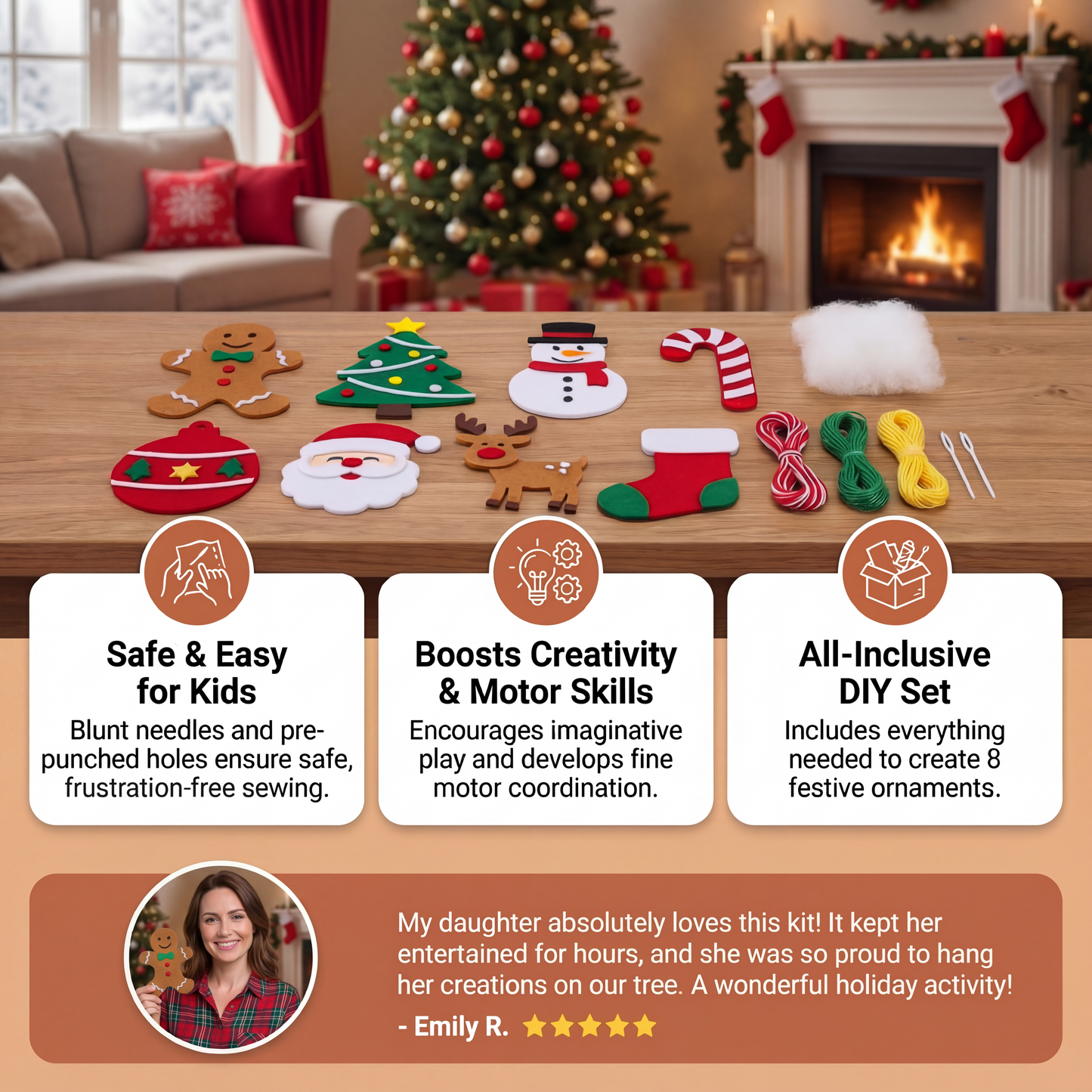 Safe Felt Christmas Set for DIY Sewing