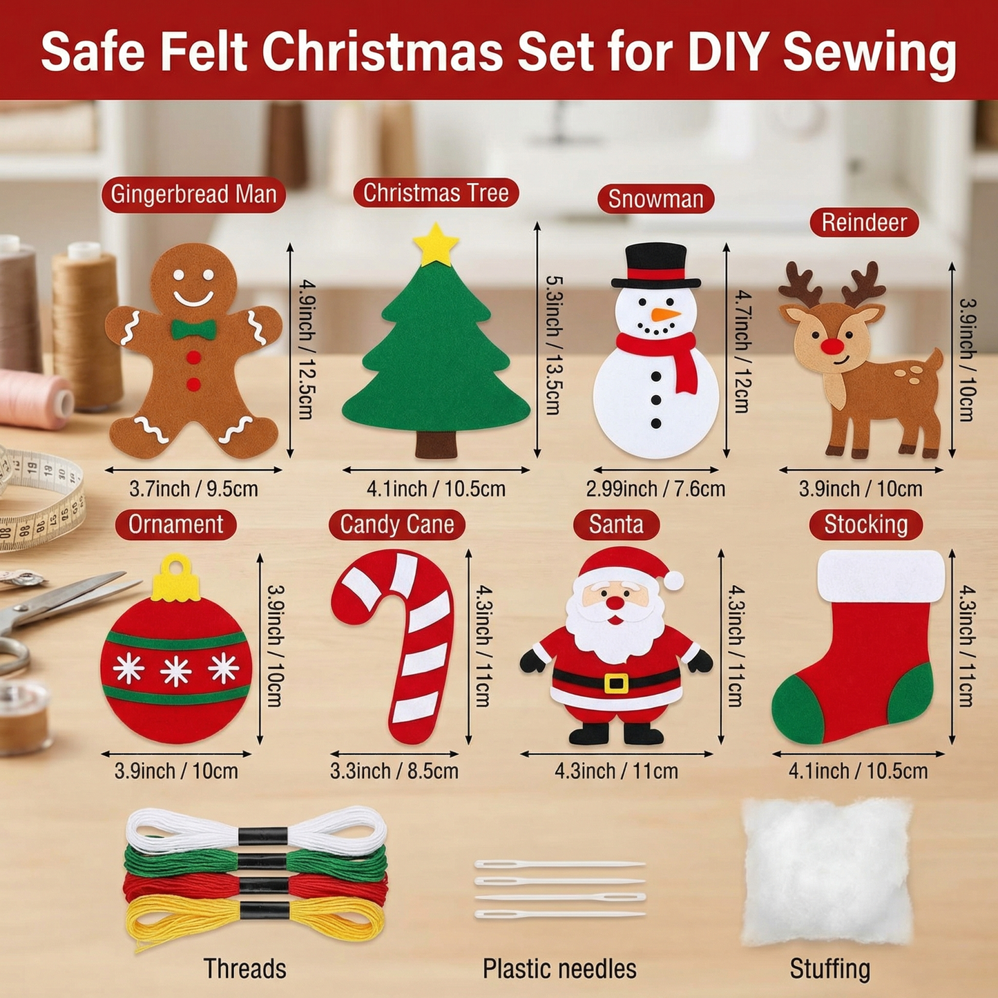 Safe Felt Christmas Set for DIY Sewing
