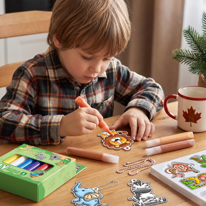 DIY Christmas No-Bake Glue Painting Ornament Craft Kit for Kids