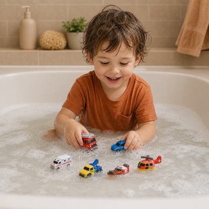 6-Pack Color-Changing Emergency Vehicle Bath Toys for Babies & Toddlers