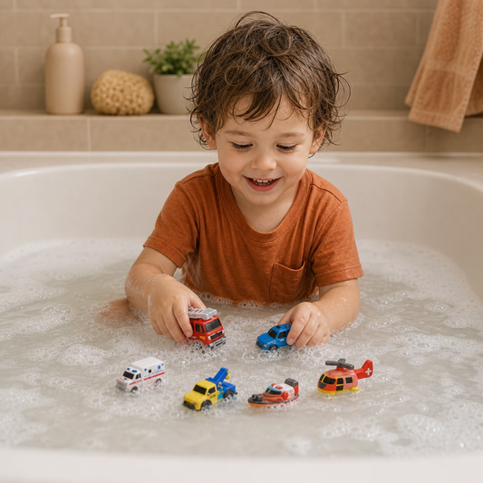 6-Pack Color-Changing Emergency Vehicle Bath Toys for Babies & Toddlers
