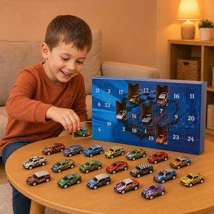 24-Day Race Car Advent Calendar with Surprise Toy Cars