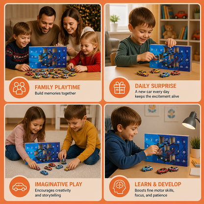 24-Day Race Car Advent Calendar with Surprise Toy Cars
