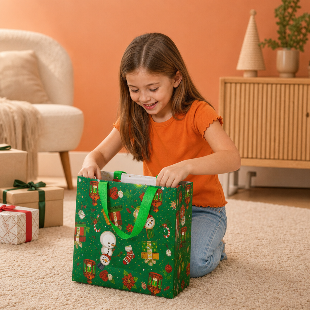 Reusable Christmas Gift Bags with Handles – Various Festive Designs