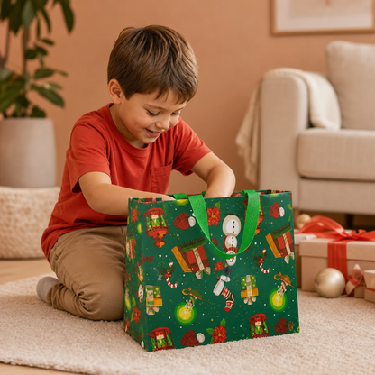 Reusable Christmas Gift Bags with Handles – Various Festive Designs
