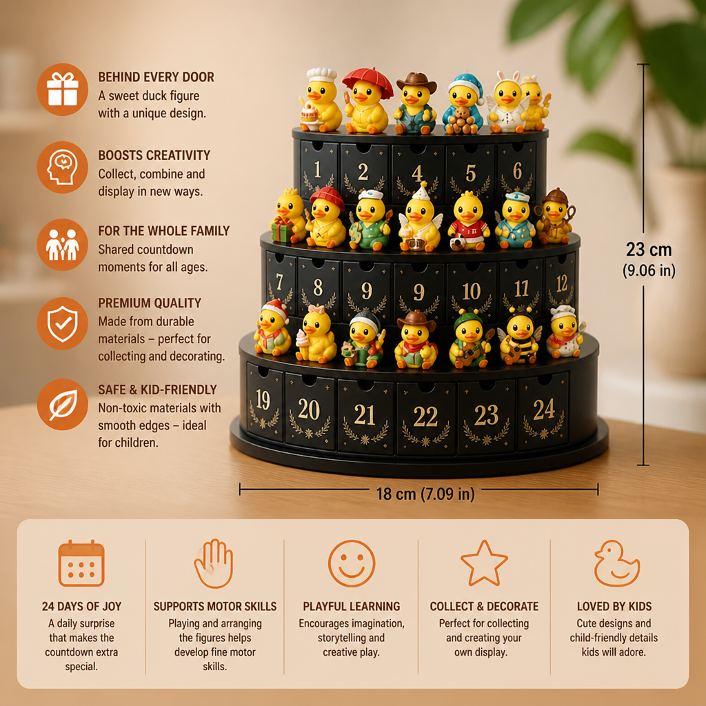 24-Day Magic Duck Advent Calendar with Collectible Mini Figurines