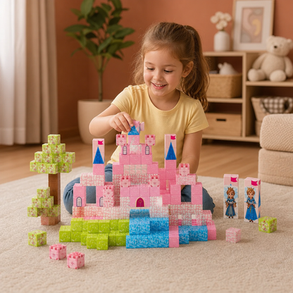 Montessori Princess Dream Castle Magnetic Building Cubes Set