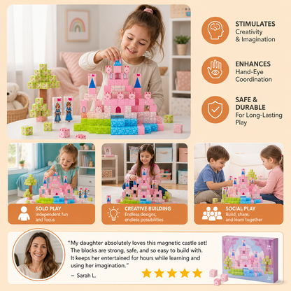 Montessori Princess Dream Castle Magnetic Building Cubes Set
