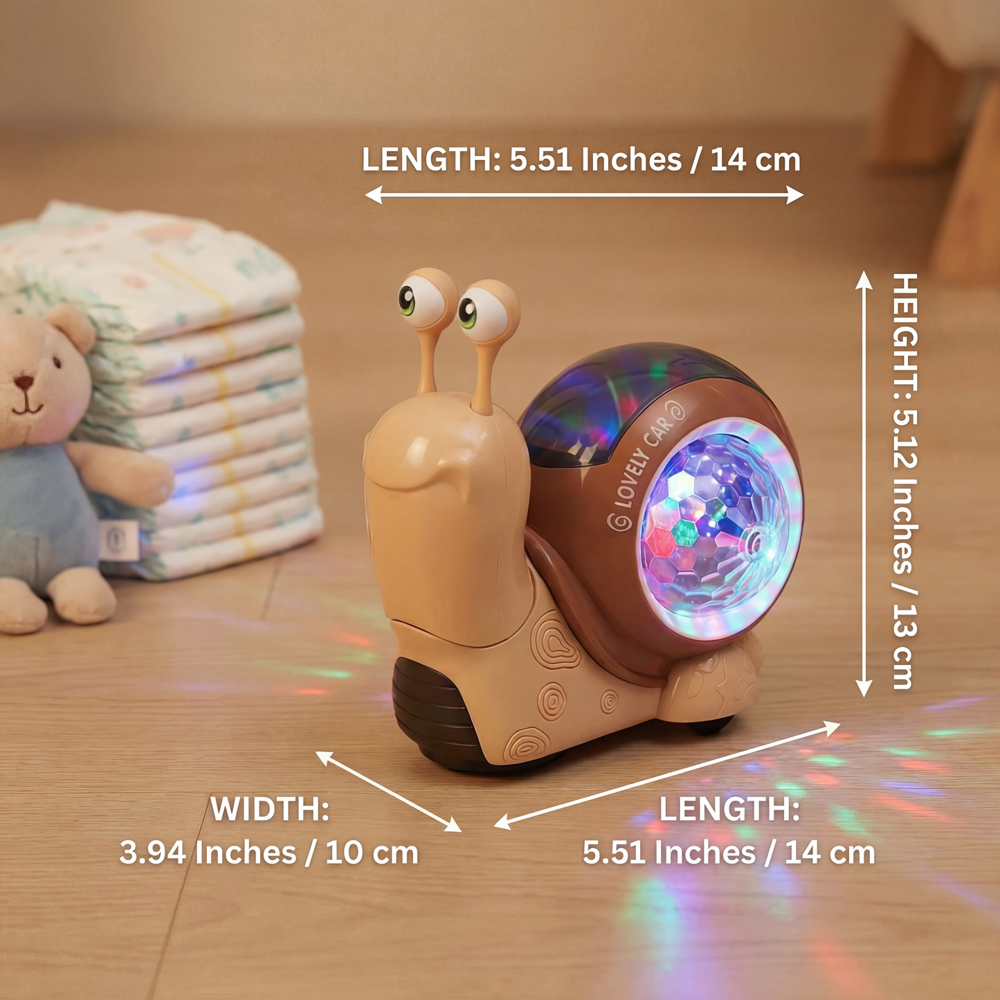 Glowing and Music-Playing Snail Crawling Toy