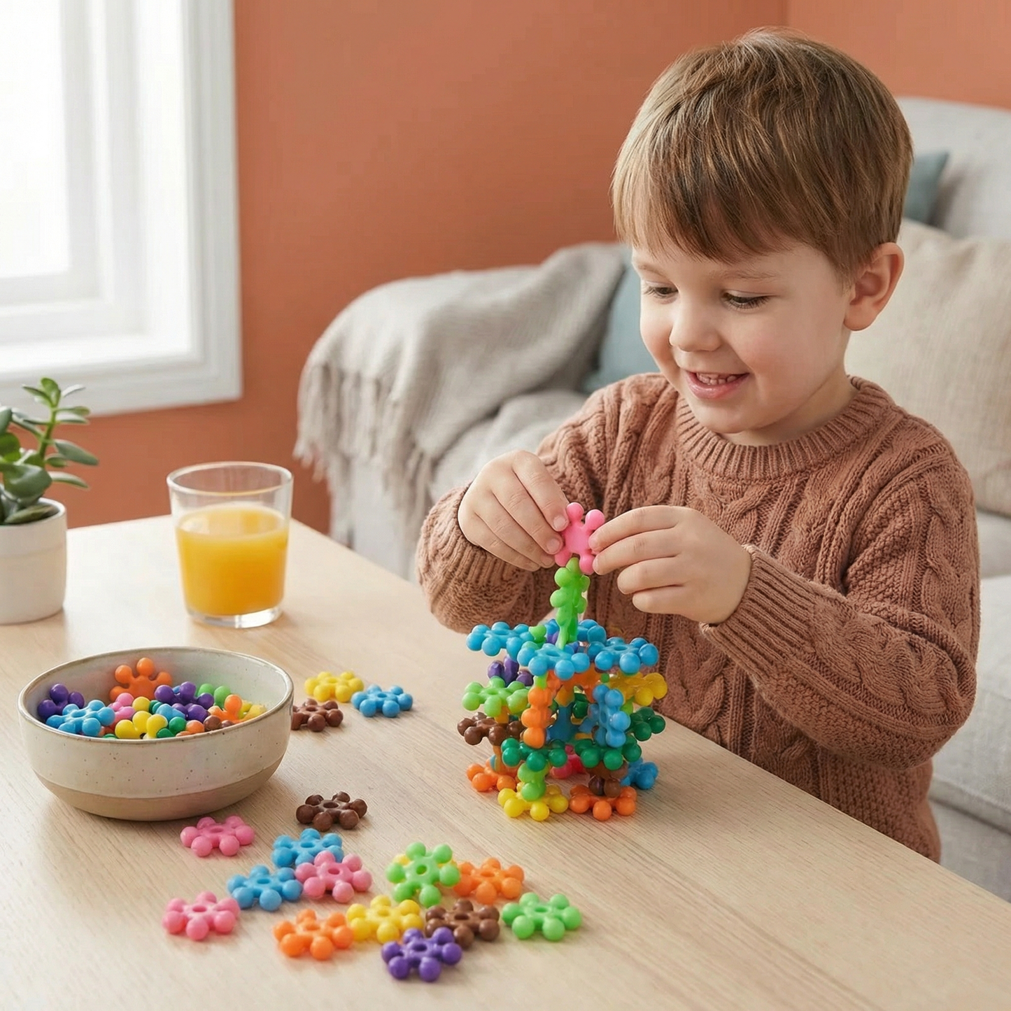 Creative Montessori Snowflake Building Blocks