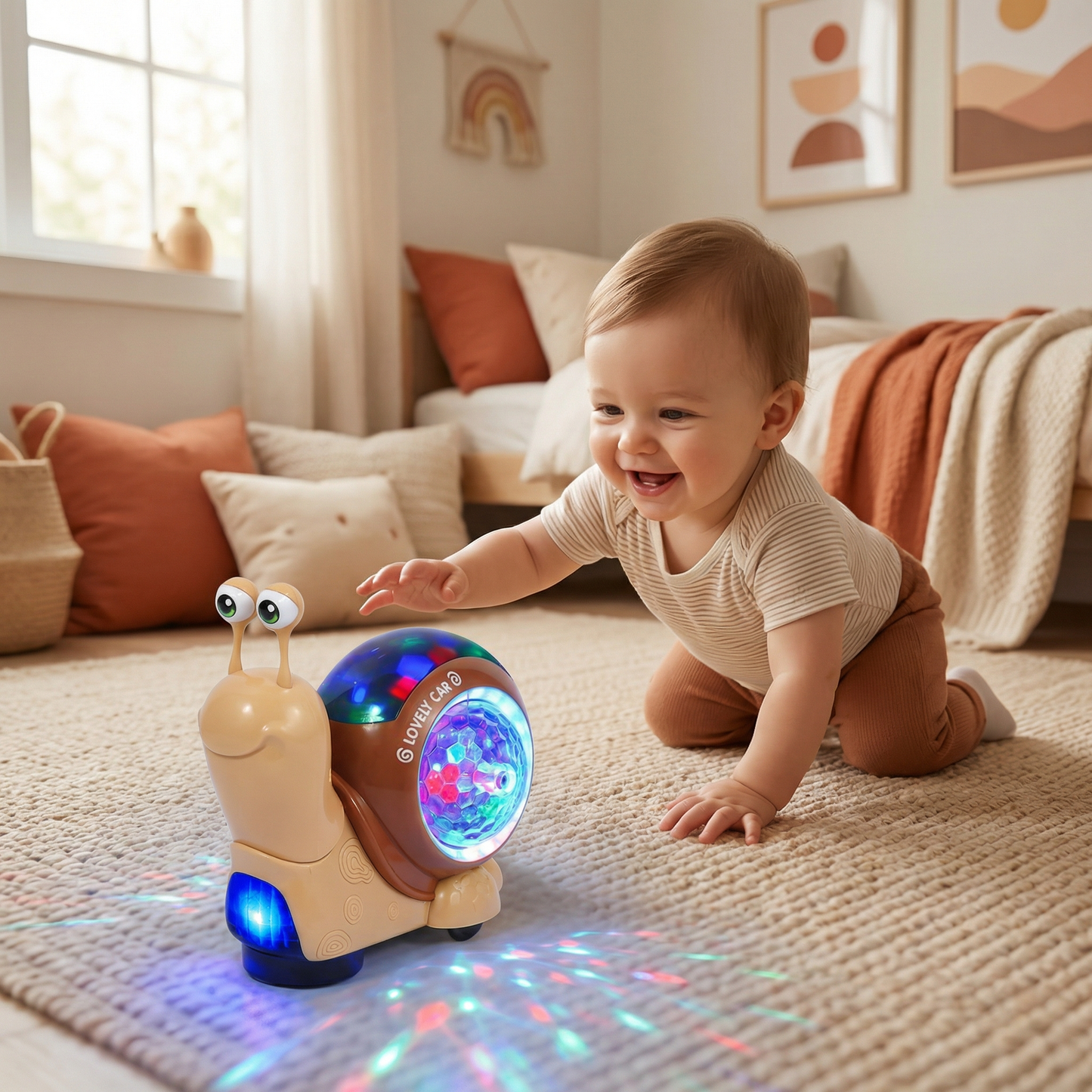 Glowing and Music-Playing Snail Crawling Toy