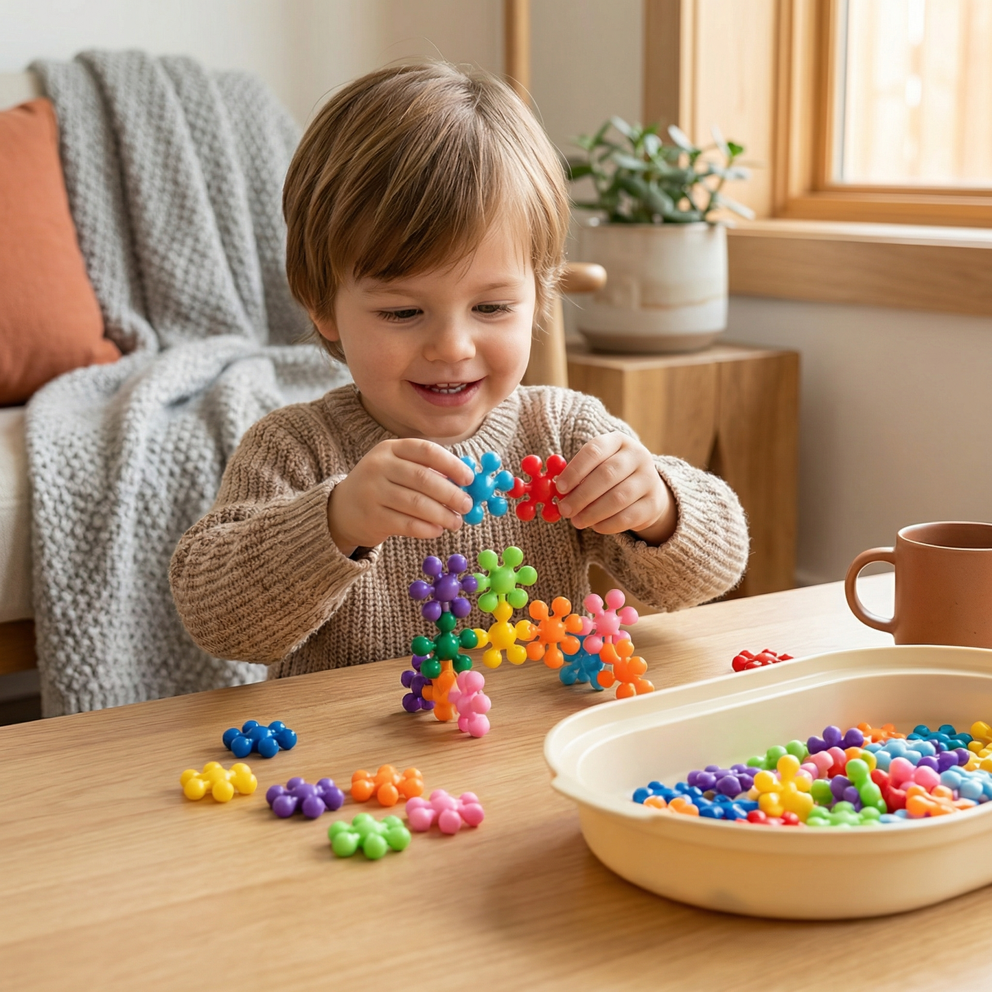 Creative Montessori Snowflake Building Blocks