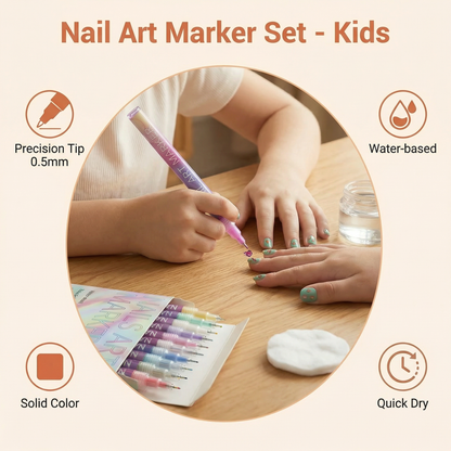 Nail Art Marker Set with Precision Tip – Acrylic Pens for Detailed Nail Designs