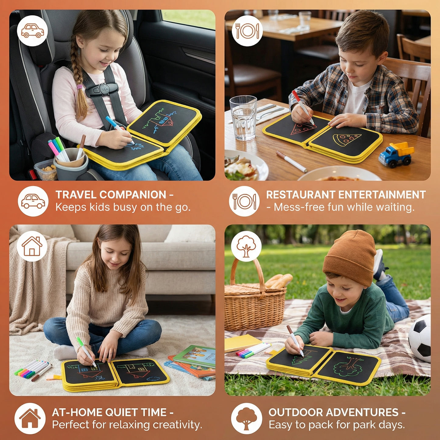 Portable Reusable Coloring Book for Children