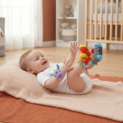 Sensory Baby Plush Socks and Bracelet