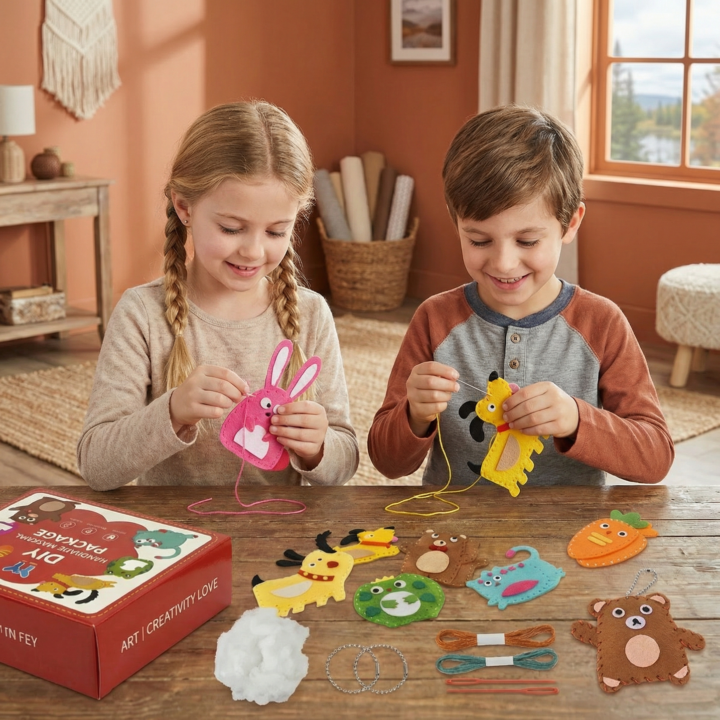 Safe Felt Animal Sewing Set for Kids