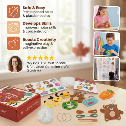 Safe Felt Animal Sewing Set for Kids