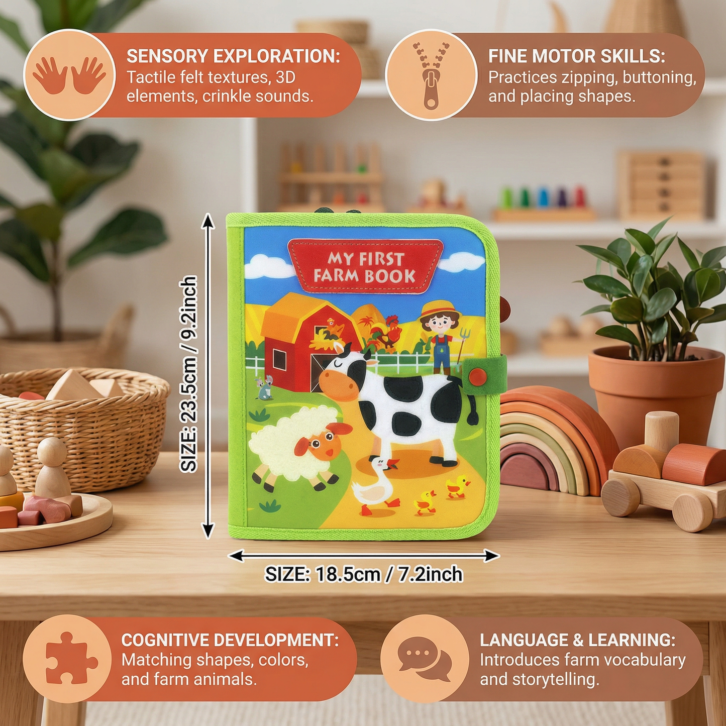 Educational Montessori Farm Story Book