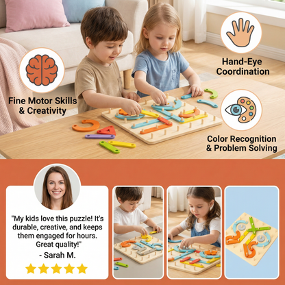 Creative Montessori Nail Puzzle Toy Made of Wood