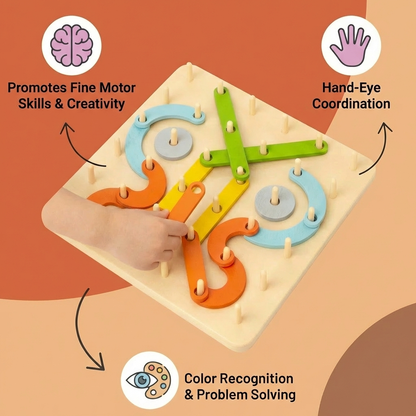 Creative Montessori Nail Puzzle Toy Made of Wood