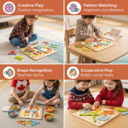 Creative Montessori Nail Puzzle Toy Made of Wood