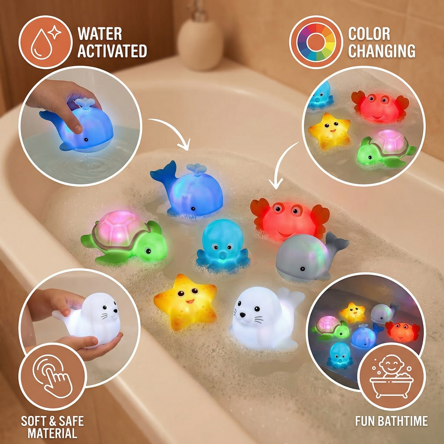 Glowing Bath Animals
