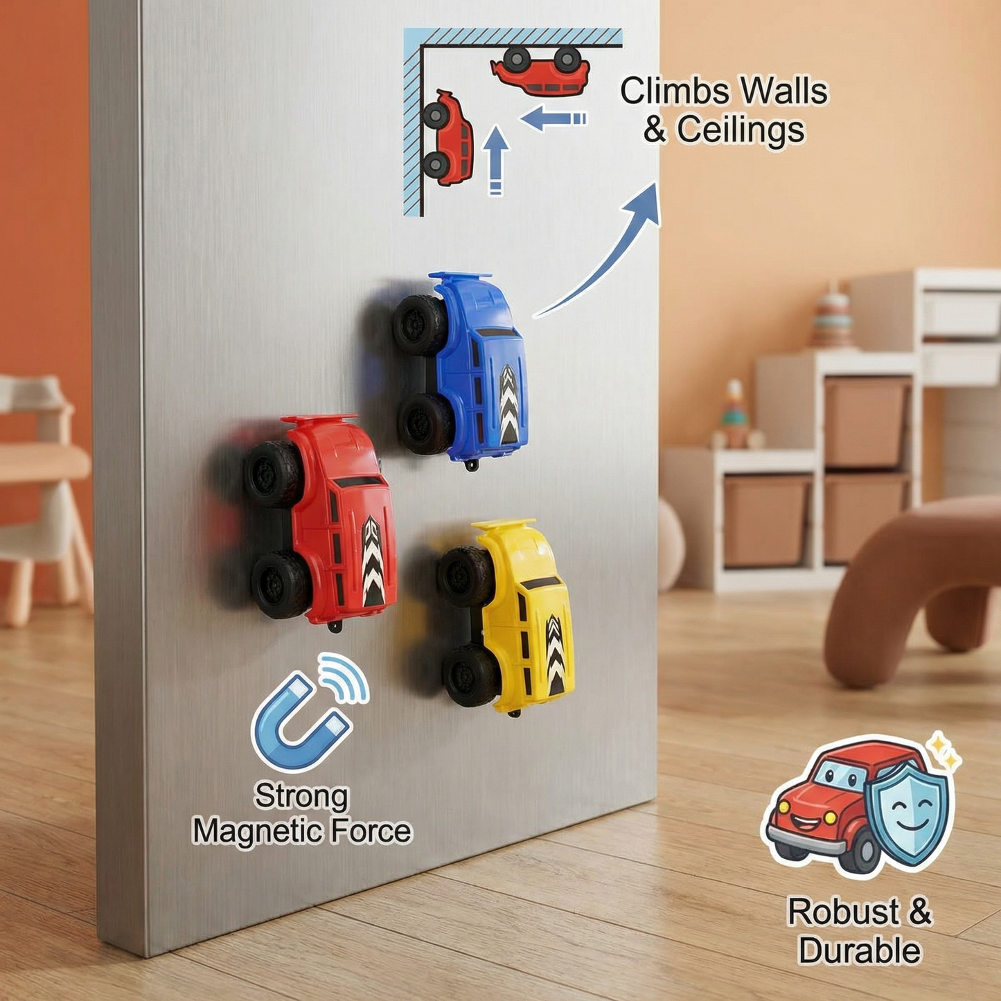 Magnetic Wall Climbing Cars