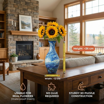 Elegant 3D Puzzle Vase – Usable for Real Flowers