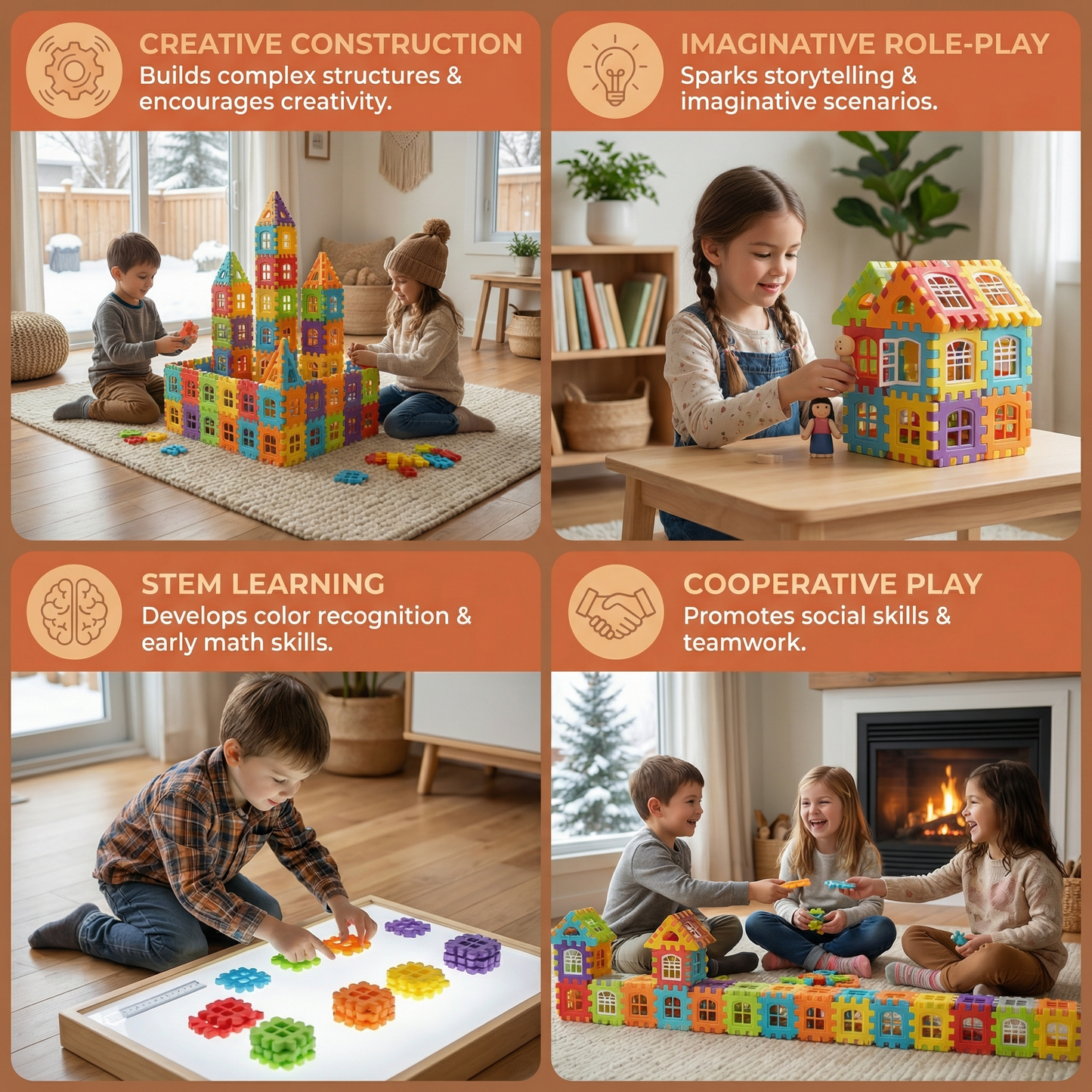 Montessori Window Building Blocks for Children