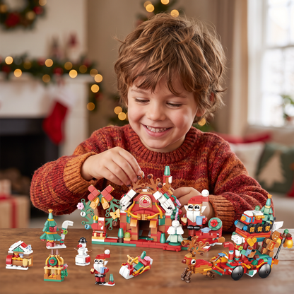 Christmas Village Building Blocks Advent Calendar for Kids