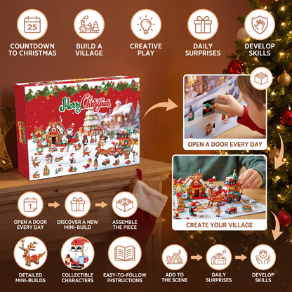 Christmas Village Building Blocks Advent Calendar for Kids