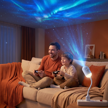 NightSky Dimmable USB Galaxy Projector with Stars & Aurora Effects