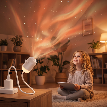 NightSky Dimmable USB Galaxy Projector with Stars & Aurora Effects