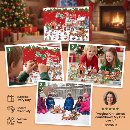 Christmas Village Building Blocks Advent Calendar for Kids