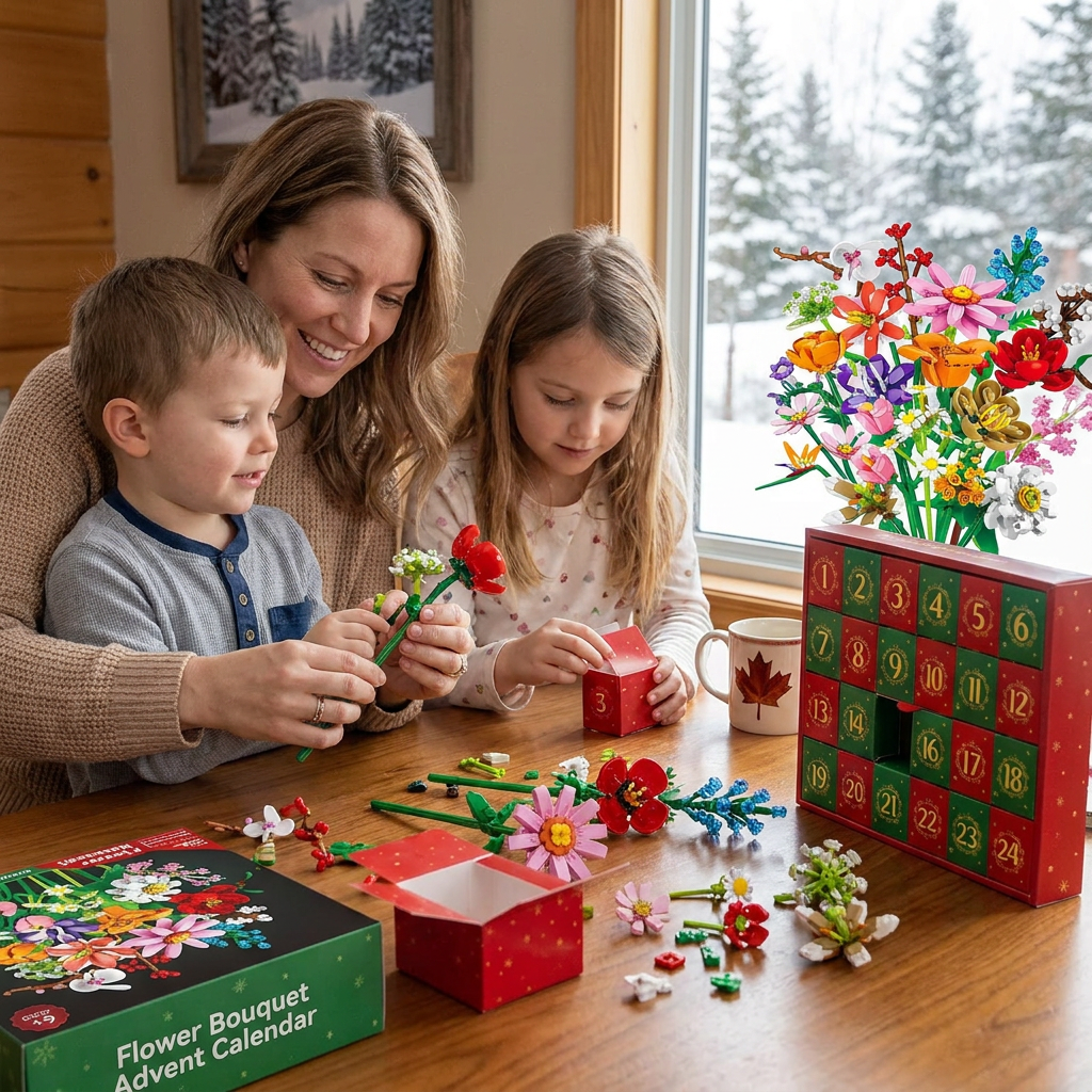 Christmas Building Block Flower Bouquet Advent Calendar