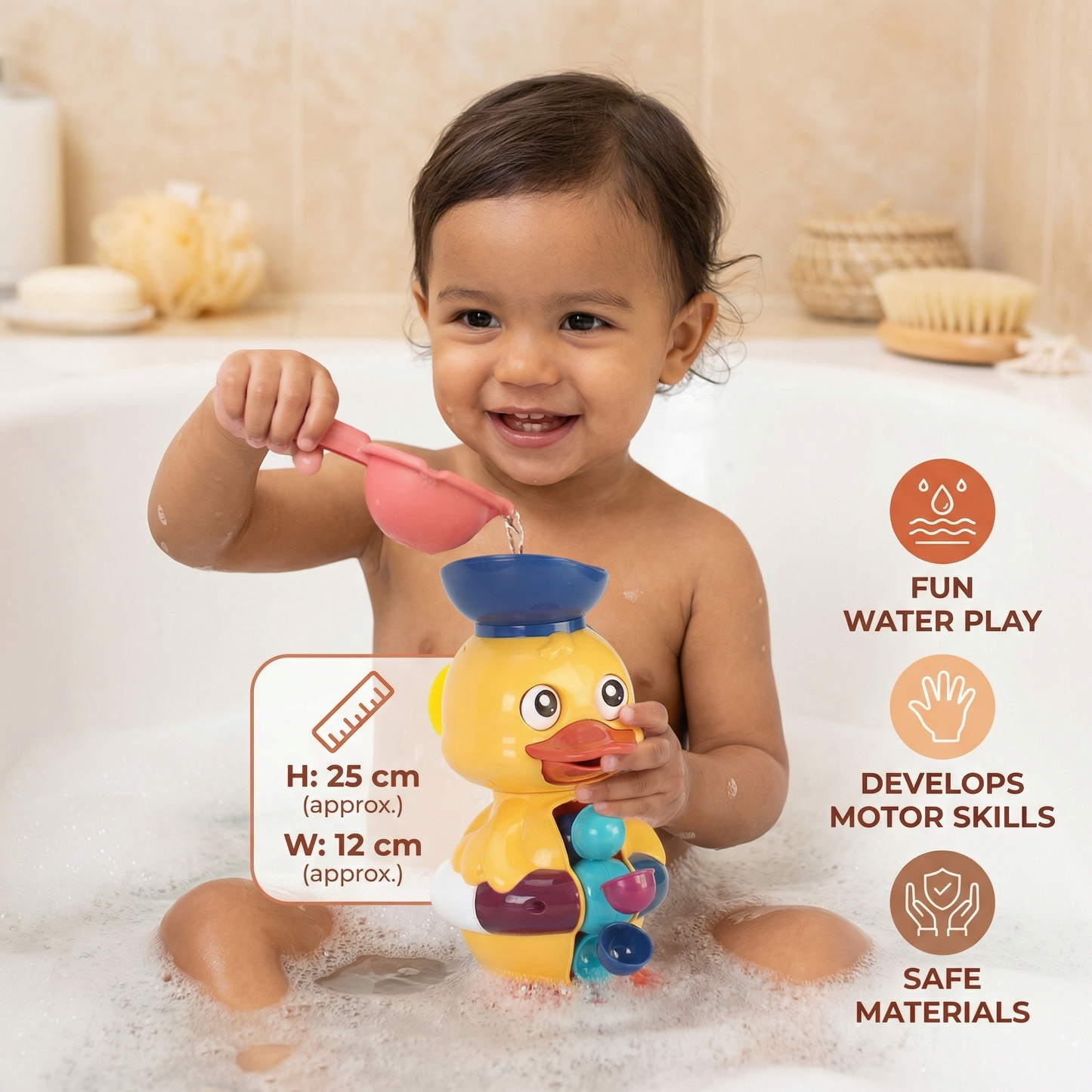 Water Wheel Rubber Duck Toy