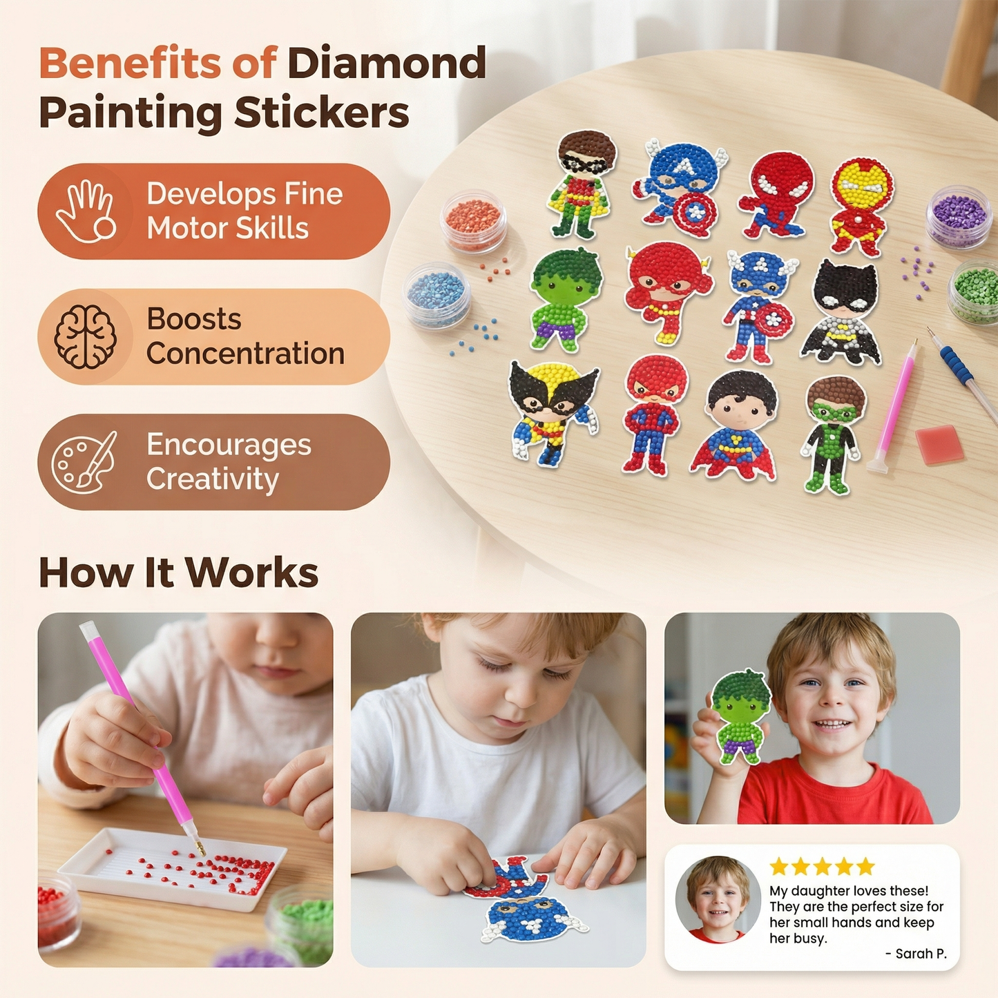 Diamond Painting Stickers for Kids