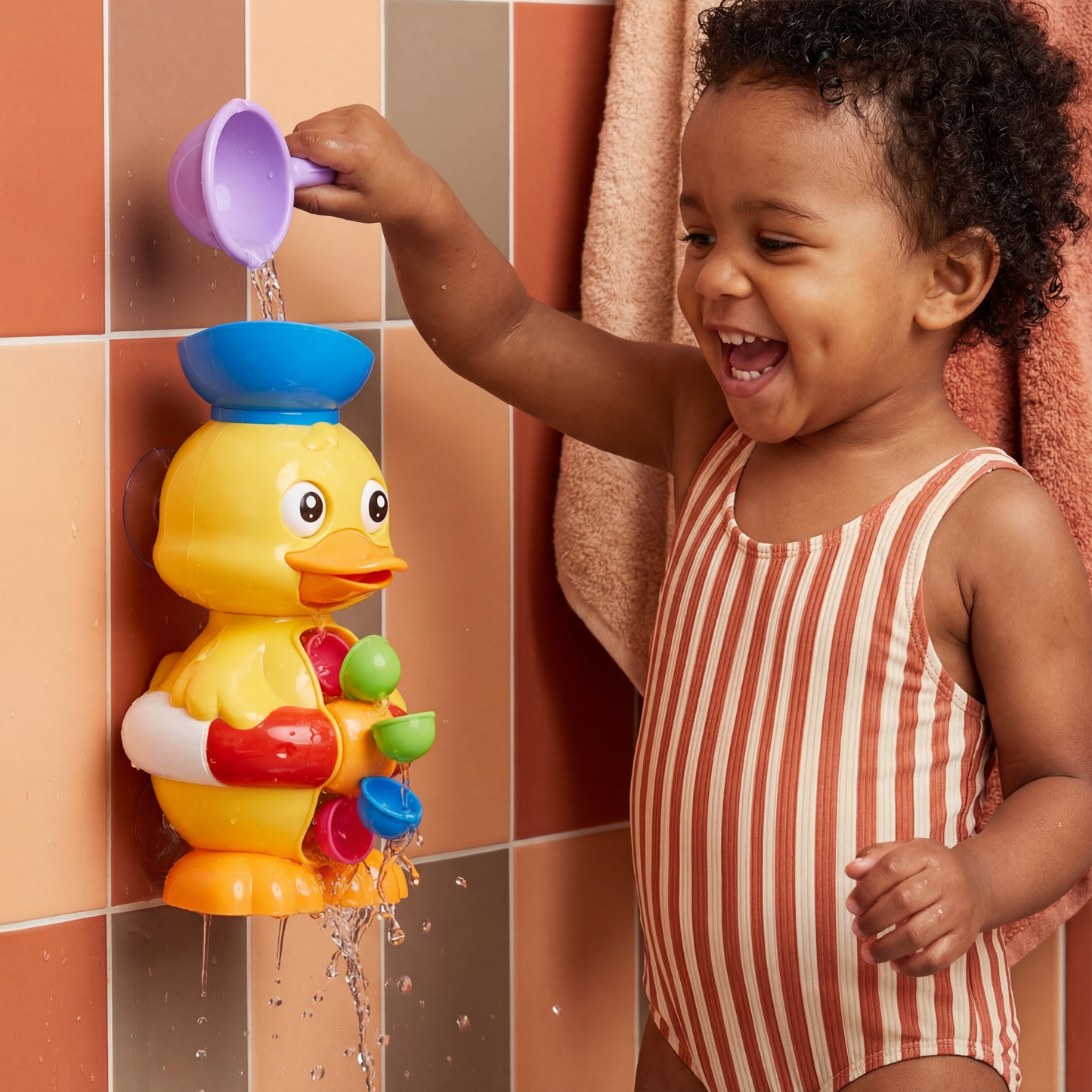 Water Wheel Rubber Duck Toy